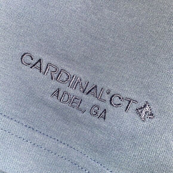 Travis Mathew Men's XL Embroidered "Cardinal CT Adel GA" Blue Golf polo shirt - Picture 2 of 10